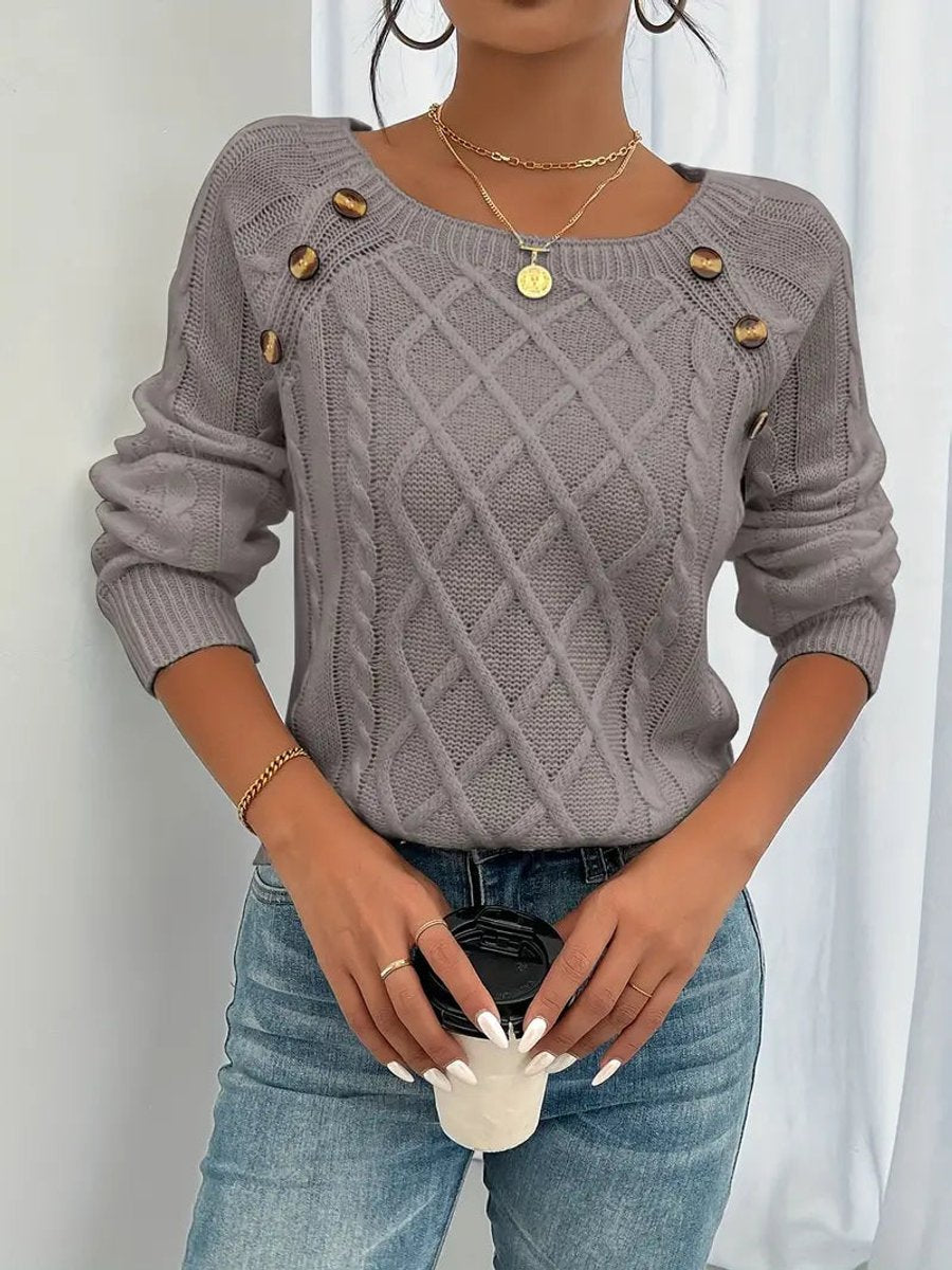Nerina Cable-Knit Raglan Sleeve Sweater