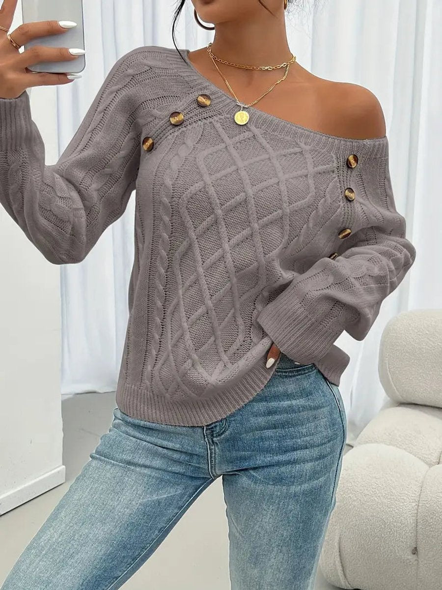 Nerina Cable-Knit Raglan Sleeve Sweater