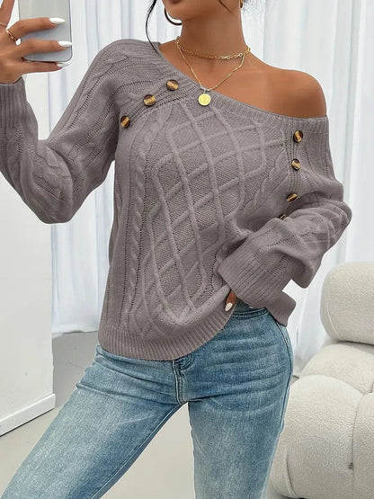 Nerina Cable-Knit Raglan Sleeve Sweater