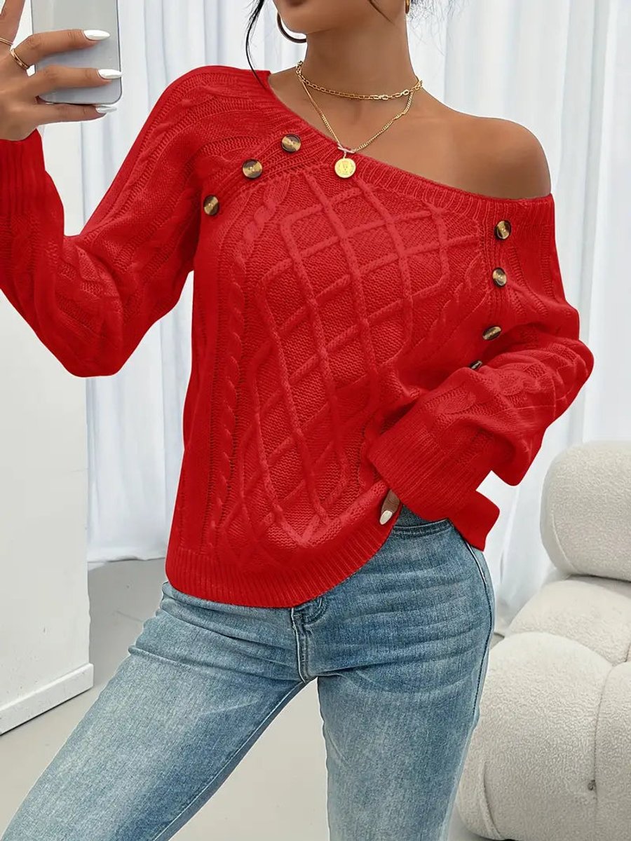 Nerina Cable-Knit Raglan Sleeve Sweater