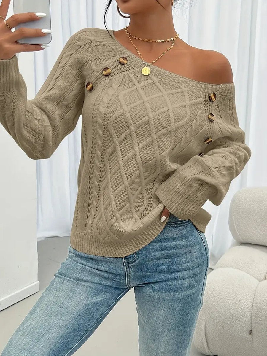 Nerina Cable-Knit Raglan Sleeve Sweater