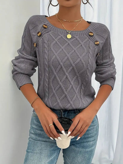 Nerina Cable-Knit Raglan Sleeve Sweater