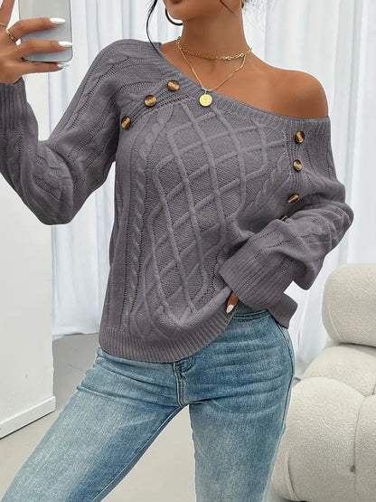 Nerina Cable-Knit Raglan Sleeve Sweater