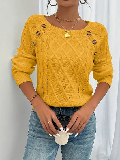 Nerina Cable-Knit Raglan Sleeve Sweater