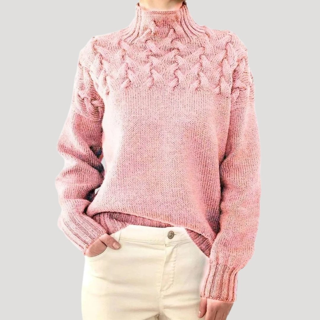 Celia Cable-Knit Turtleneck Sweater