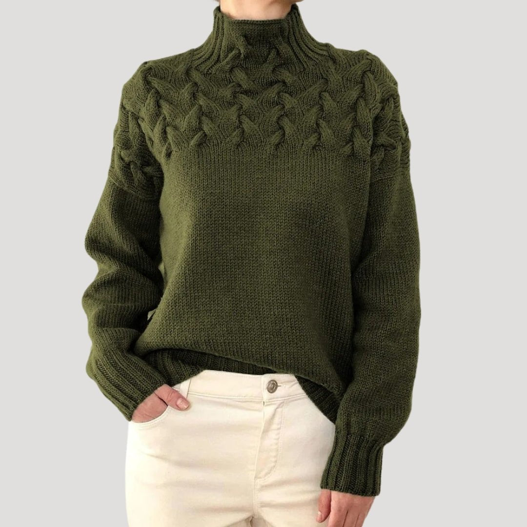 Celia Cable-Knit Turtleneck Sweater
