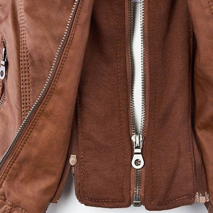 Celestia Hooded Faux Leather Jacket