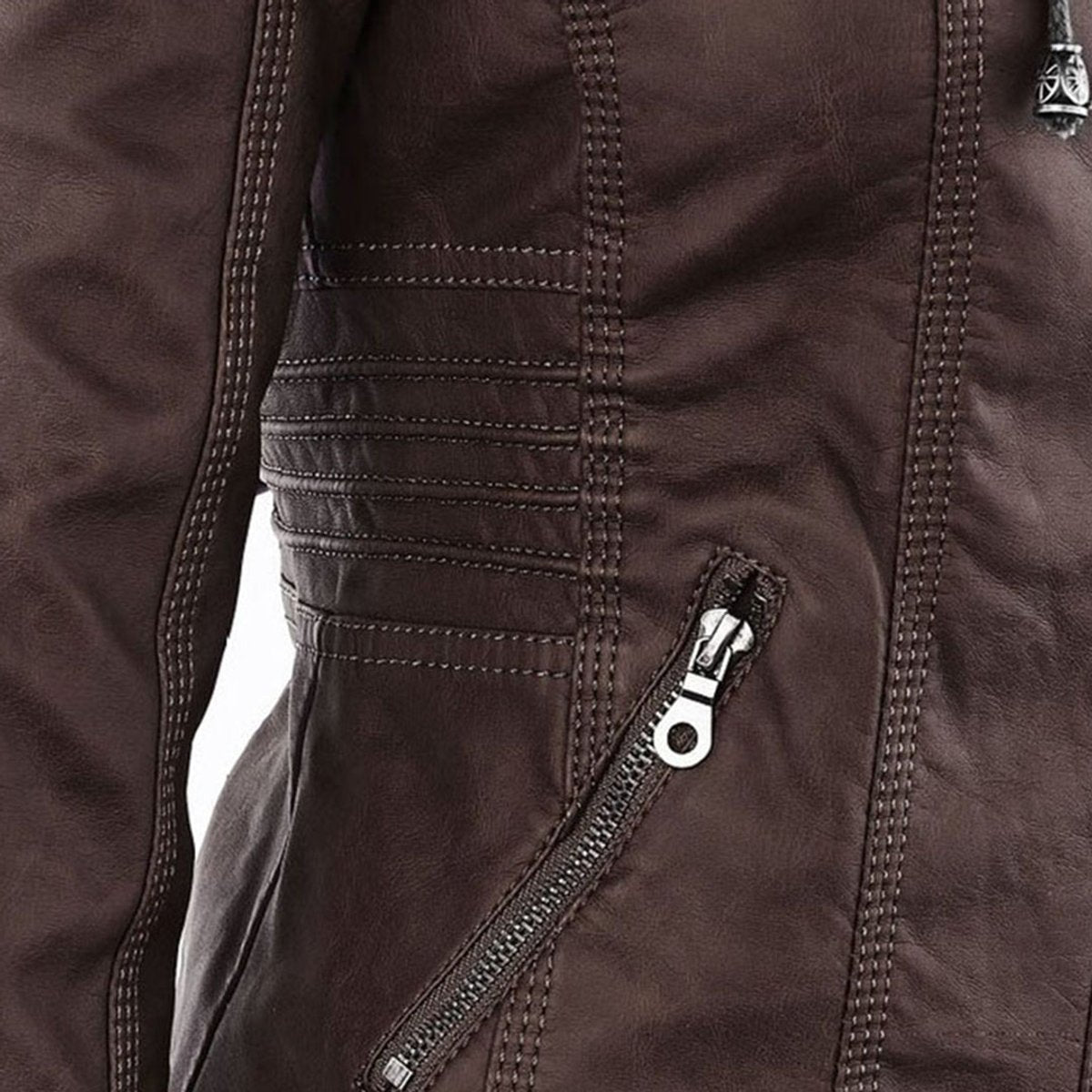 Celestia Hooded Faux Leather Jacket
