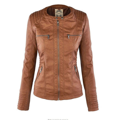 Celestia Hooded Faux Leather Jacket