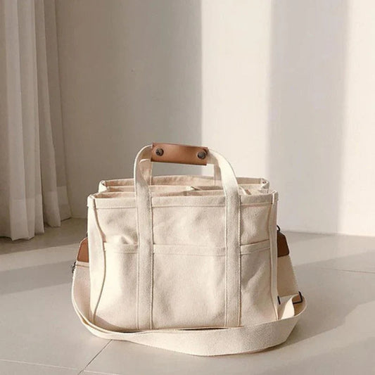 Colette Multi-Pocket Canvas Crossbody Tote