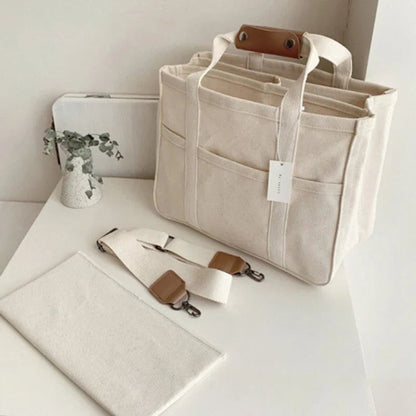 Colette Multi-Pocket Canvas Crossbody Tote