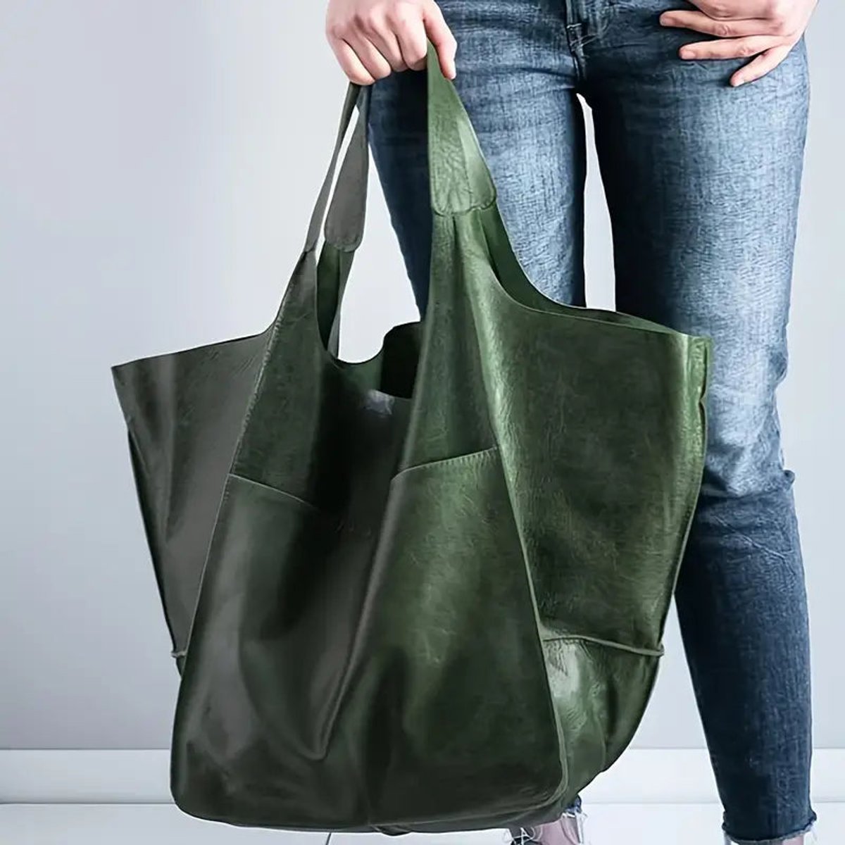 Bellamy Oversized Vegan Leather Magnetic Tote