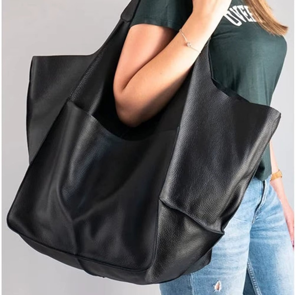 Bellamy Oversized Vegan Leather Magnetic Tote