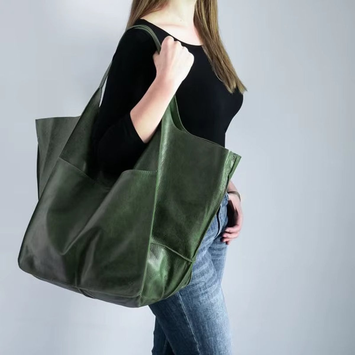 Bellamy Oversized Vegan Leather Magnetic Tote