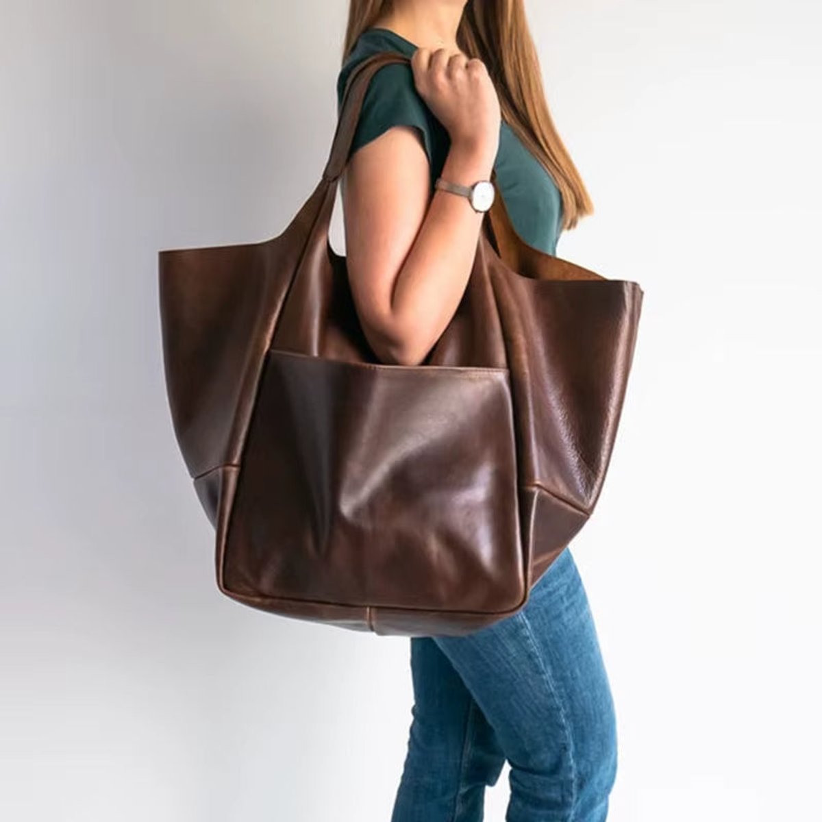 Bellamy Oversized Vegan Leather Magnetic Tote