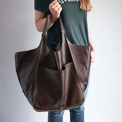 Bellamy Oversized Vegan Leather Magnetic Tote