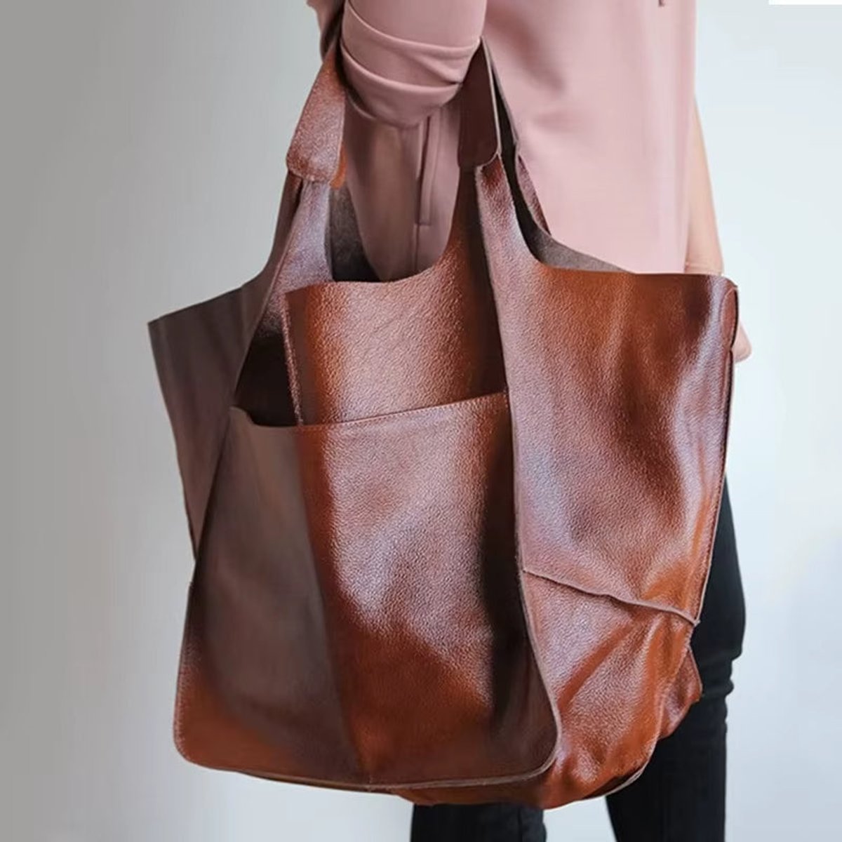 Bellamy Oversized Vegan Leather Magnetic Tote
