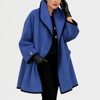 Veda Contrast-Trim Swing Coat
