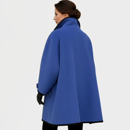Veda Contrast-Trim Swing Coat