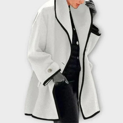Veda Contrast-Trim Swing Coat