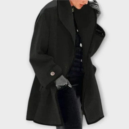 Veda Contrast-Trim Swing Coat