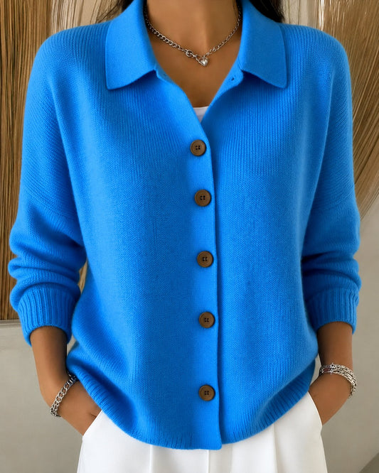 Matilda Relaxed Collared Knit Cardigan