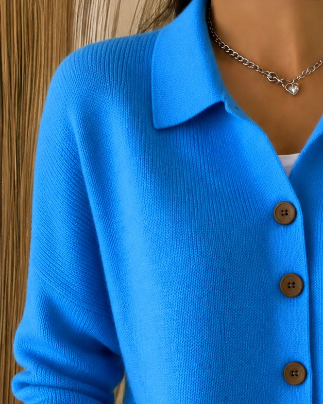Matilda Relaxed Collared Knit Cardigan