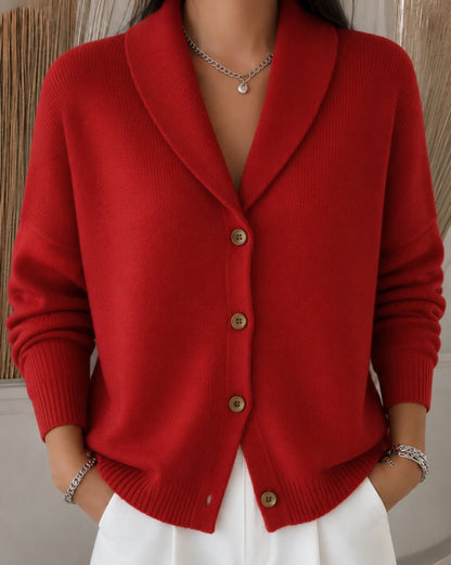 Matilda Relaxed Collared Knit Cardigan