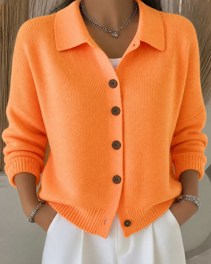 Matilda Relaxed Collared Knit Cardigan