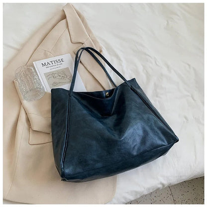 Sabina Retro PU Leather Shoulder Tote
