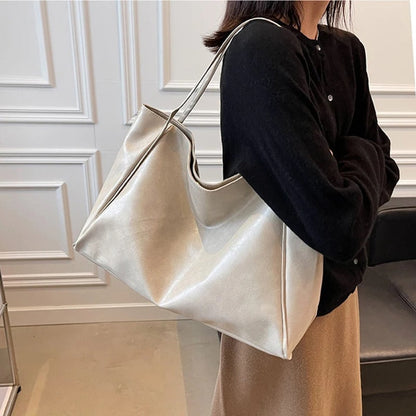 Sabina Retro PU Leather Shoulder Tote