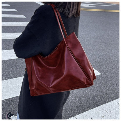 Sabina Retro PU Leather Shoulder Tote
