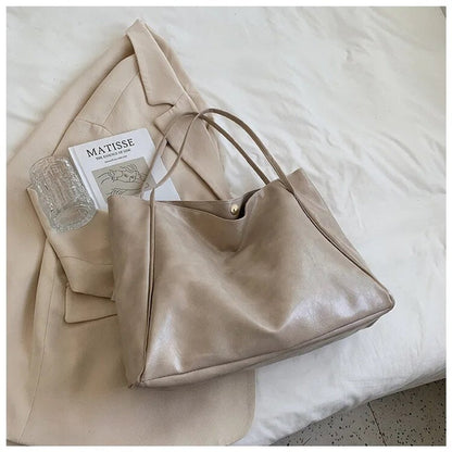 Sabina Retro PU Leather Shoulder Tote