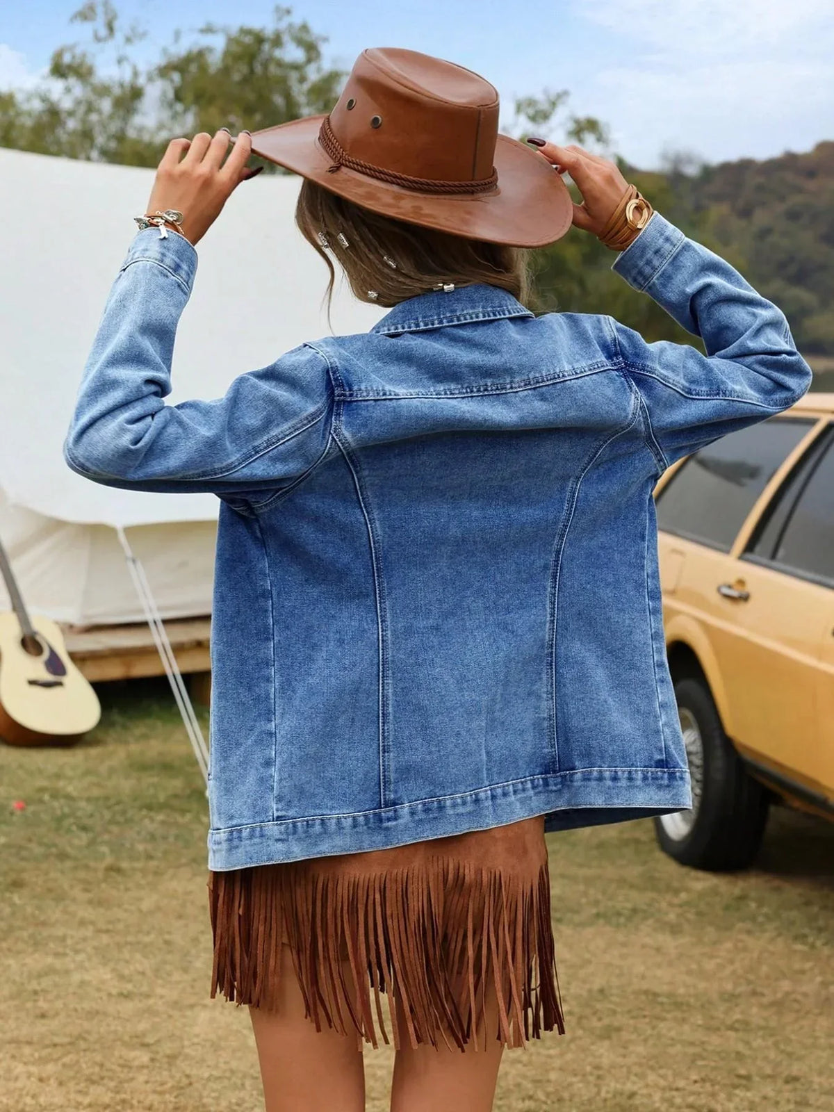 Renata Relaxed Button-Front Denim Jacket