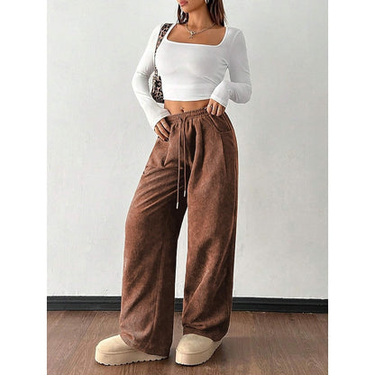 Emmeline Comfortable Drawstring Wide-Leg Pants