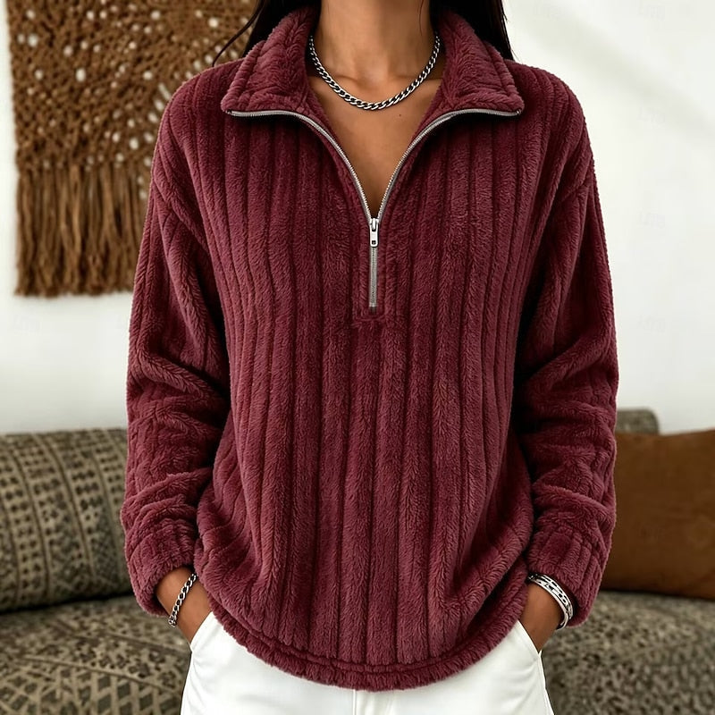 Sabella Textured Quarter-Zip Pullover