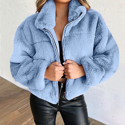 Maelle Cropped Teddy Fleece Jacket