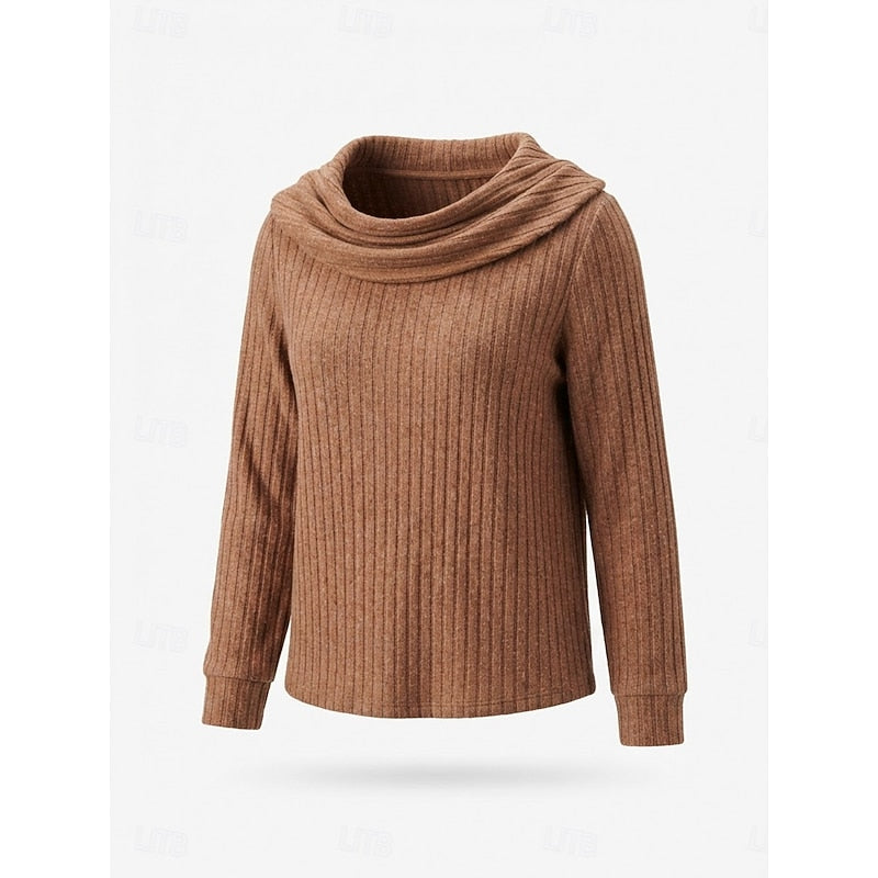 Apolline Cowl-Neck Ribbed Top